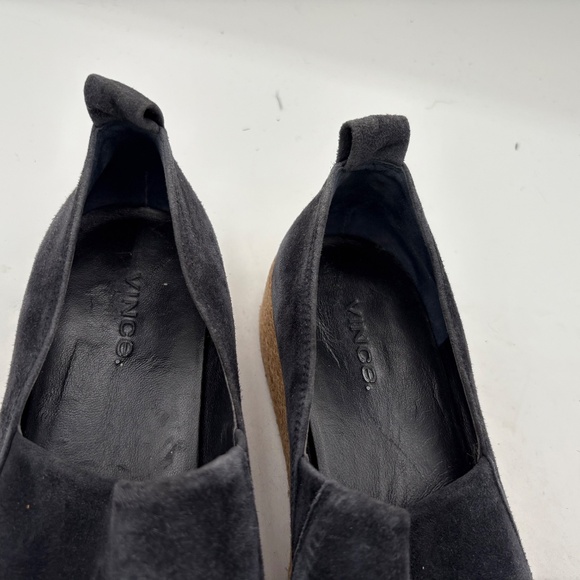 Vince Navy Blue Suede Platform Loafers Women's Size 8 Espadrille Slip On Casual - Picture 5 of 11
